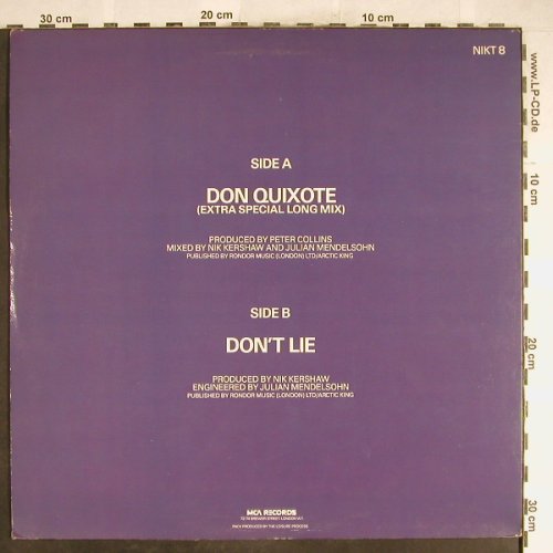 Kershaw,Nik: Don Quixote / Don't Lie, MCA(NIKT 8), UK, 1984 - 12inch - A1125 - 3,00 Euro