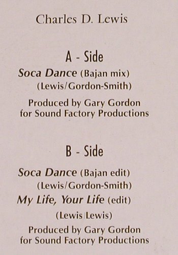 Lewis,Charles D.:&nbsp;Soca Dance*2+1, Metronome, D, 1990 Typ:&nbsp;12" Best.-Nr.:&nbsp;A2023 Preis:&nbsp;1,00 Euro