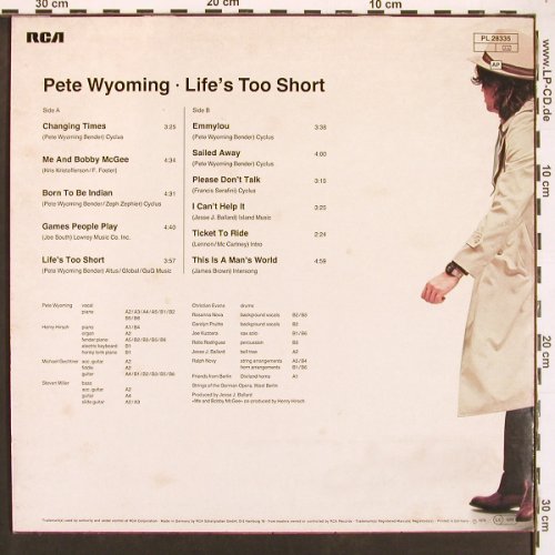 Wyoming,Pete: Life's Too Short, vg+/m-, RCA(PL 28335), D, 1978 - LP - B7070 - 5,00 Euro