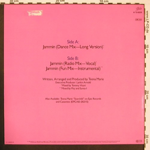 Marie,Teena: Jammin (Dance,Radio,Fun) d.mix.long, CBS(A 12.6226), NL, m-/vg+, 1985 - 12inch - B9007 - 3,00 Euro