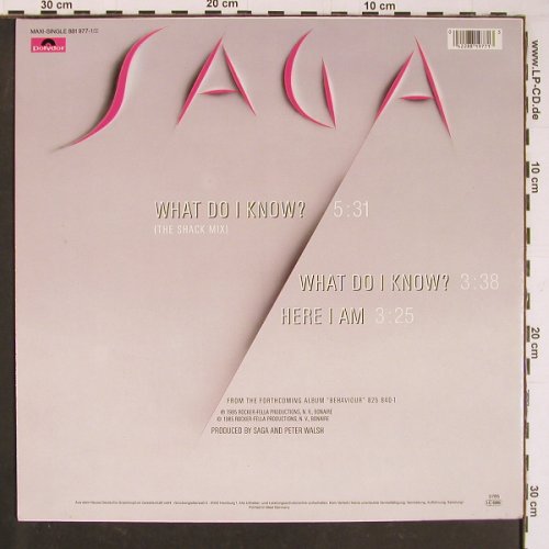 Saga: What Do I Know?(ShackMix)2+1, Polydor(881 977-1), D, 1985 - 12inch - C7922 - 4,00 Euro
