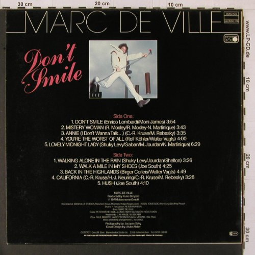 De Ville,Marc: Don't Smile, Metronome(0060.176), D, 1979 - LP - E1393 - 4,00 Euro