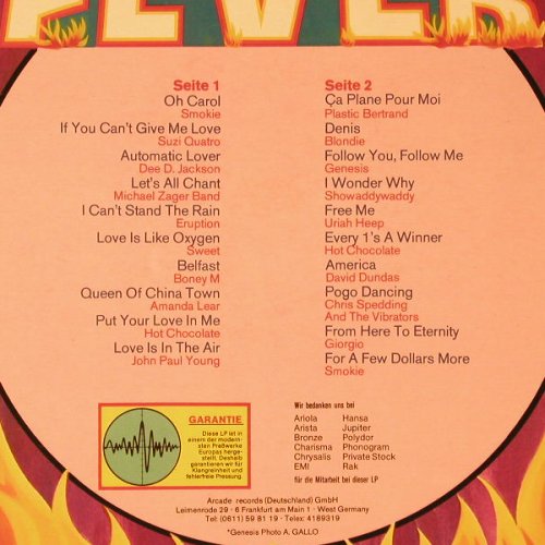 V.A.Hit Fever: 20 Original Hits-Original Stars, Arcade(ADE G 41), , 1978 - LP - E7197 - 4,00 Euro