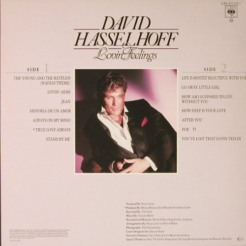Hasselhoff,David: Lovin Feelings, CBS(451114 1), NL, 1987 - LP - E8949 - 6,00 Euro
