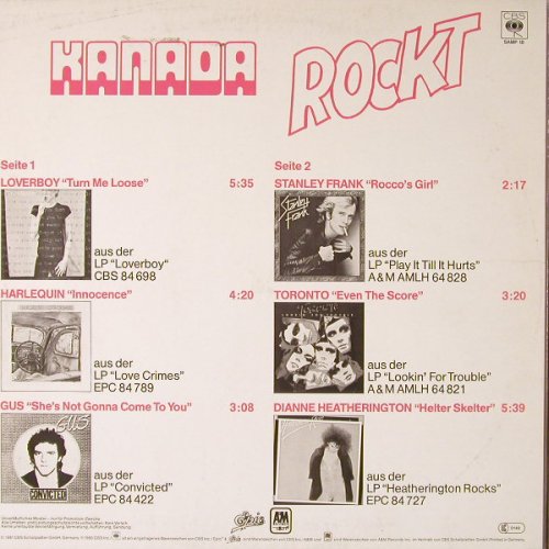 V.A.Kanada Rockt-Und Wie: 6 Tr., Muster, CBS(SAMP 18), D, 1981 - LP - F281 - 5,00 Euro