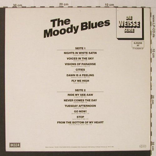 Moody Blues: Die Weisse Serie, Decca(6.25206 AF), D, 1982 - LP - F4556 - 5,00 Euro