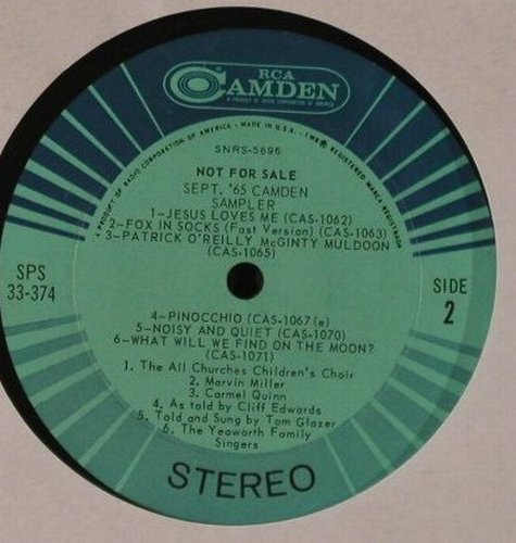 V.A.September '65: Camden Sampler,Promo,No Cover, RCA Camden(33-474), US, 1965 - LP - F4686 - 5,00 Euro