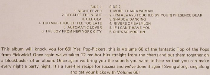 V.A.Top of the Pops: Night Fever...She's so modern, Hallmark(SHM 3001), UK, woc, 1978 - LP - F6567 - 4,00 Euro