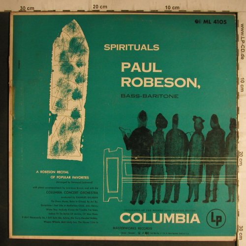Robeson,Paul: Spirituals,vg+/vg+, toc, Columbia(ML 4105), US,  - LP - F7160 - 4,00 Euro