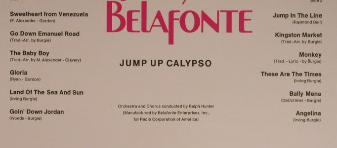 Belafonte,Harry: Jump Up Calypso, Foc, RCA Victor(SRS 561-D), D,  - LP - F7454 - 5,00 Euro