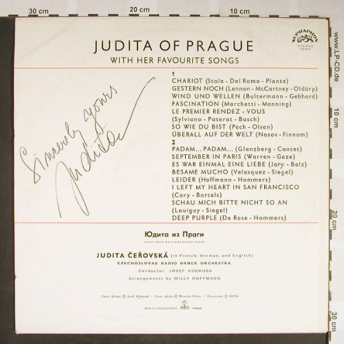Judita: of Prague-with her favourite Songs, Supraphon-Autogramm(54 691), CZ, 1967 - LP - H2111 - 17,50 Euro