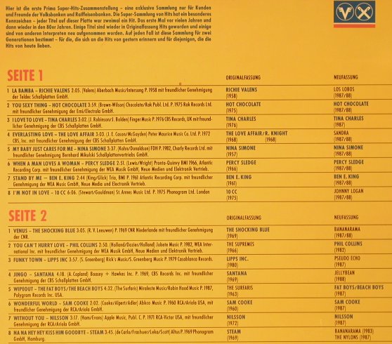 V.A.Prima Super Hits: 16 Titel die 2x Hits waren, Volks-Raiffeisen Bank(816 677-1), D,  - LP - H2584 - 4,00 Euro