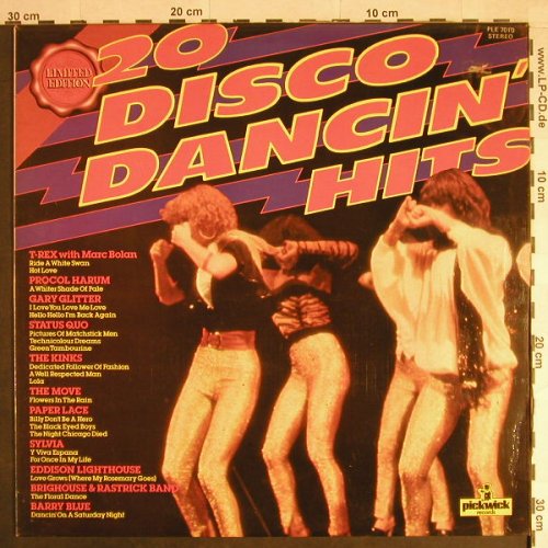 V.A.20 Disco Dancin' Hits: Gary Glitter,Paper Lace,T.Rex,Kinks, Pickwick(PLE 7010), UK,  - LP - H404 - 4,00 Euro