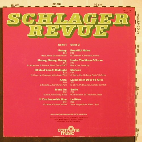 V.A.Schlager Revue: (Sunny..LeReve), Contona music(LP-7704), D, vg+/m-, 1977 - LP - H4050 - 4,00 Euro