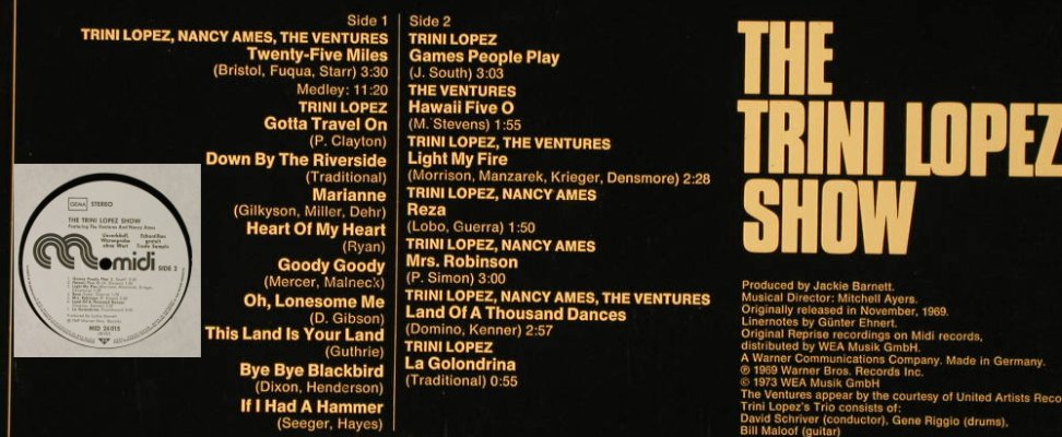 Lopez,Trini: The Trini Lopez Show, Musterplatte, Midi(MID 24 015), D,Ri,  - LP - H4117 - 9,00 Euro