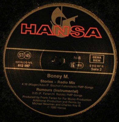 Boney M.: Stories-sp.club mx/radio/Rumours,LC, Hansa(612 997), D,vg+/vg+, 1990 - 12inch - H4580 - 4,00 Euro