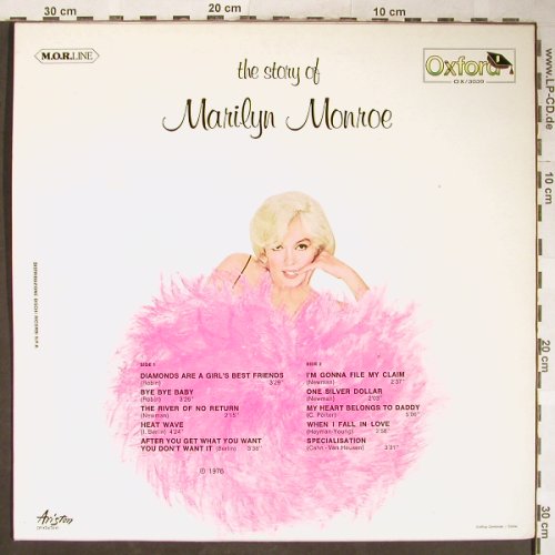 Monroe,Marilyn: The Story Of, Oxford(OX/3039), I, 1976 - LP - H5852 - 5,00 Euro