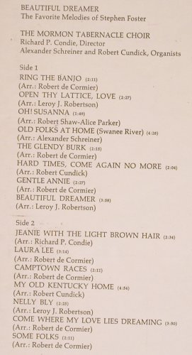 Mormon Tabernacle Choir: Beautiful Dreamer. R.P.Condie, CBS(91 295), UK, 1968 - LP - H6126 - 7,50 Euro