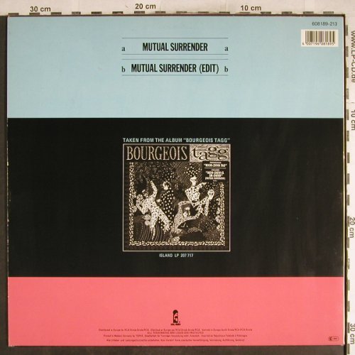 Bourgeois Tagg: Mutual Surrender/ Move Up, Island(608 189-213), D, 1986 - 12inch - H7559 - 1,00 Euro