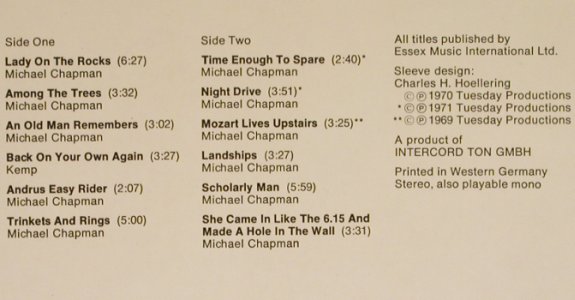 Chapman,Michael: Lady On The Rocks(Star Power), Intercord(INT 126.309), D,  - LP - H7662 - 5,00 Euro