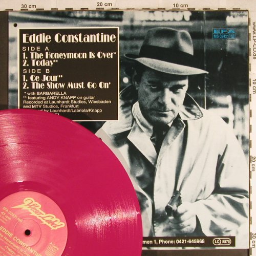 Constantine,Eddie: Honeymoon Is Over+3,red vinyl, Weserlabel(MS 02421), D,co, 1987 - 12inch - H7777 - 3,00 Euro