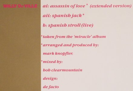 De Ville,Willy: Assassin of love*2/span.Stroll,live, Polydor(877 312-1), D, 1987 - 12inch - H7857 - 3,00 Euro