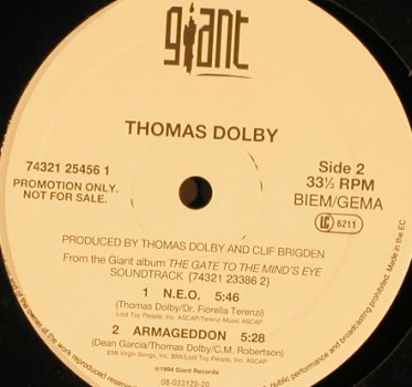 Dolby,Thomas: Quantum Mechanic/Neo/Armageddon, Giant, LC(74321 25456 1), EC,Promo, 1994 - 12inch - H7959 - 6,00 Euro