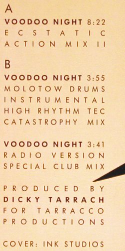 Tarracco:&nbsp;Voodoo Night *3, Metronome (883 387-1 ME), D, 1985 Typ:&nbsp;12" Best.-Nr.:&nbsp;H8519 Preis:&nbsp; 1,00 Euro