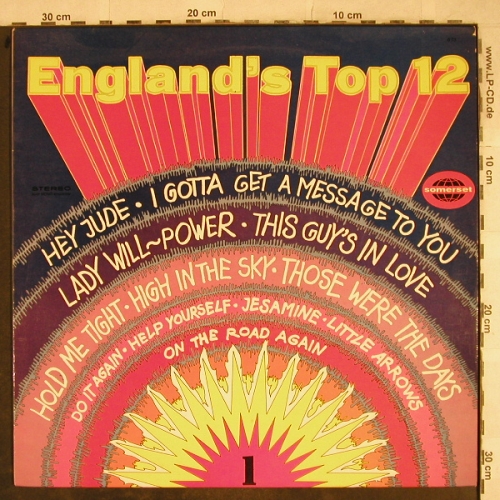 V.A.England's Top 12-Vol.1: Hey Jude...On the Road again, Somerset,vocalProduction(673), UK, vg+/m-, 1968 - LP - H9453 - 6,00 Euro