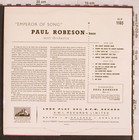 Robeson,Paul: Emperor of Songs !, m-/vg+, His Masters Voice(DLP 1165), UK,  - 10inch - H9801 - 4,00 Euro