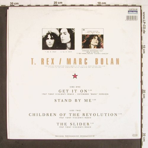 T.Rex-Marc Bolan: Get It On (Visconti rmx 87)+3, Teldec(6.20790 AE), D, 1987 - 12inch - V123 - 3,00 Euro