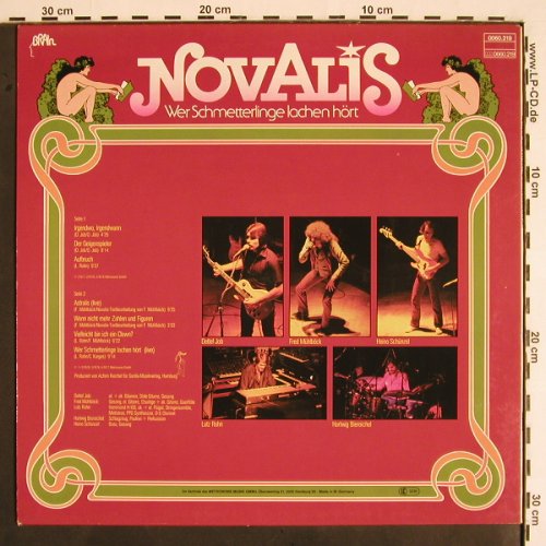 Novalis: Wer Schmetterlinge Lachen Hört, Brain (0060.219), D, m /vg+, 1977 Typ: LP Best.-Nr.: V1906 Preis: 7,50 Euro