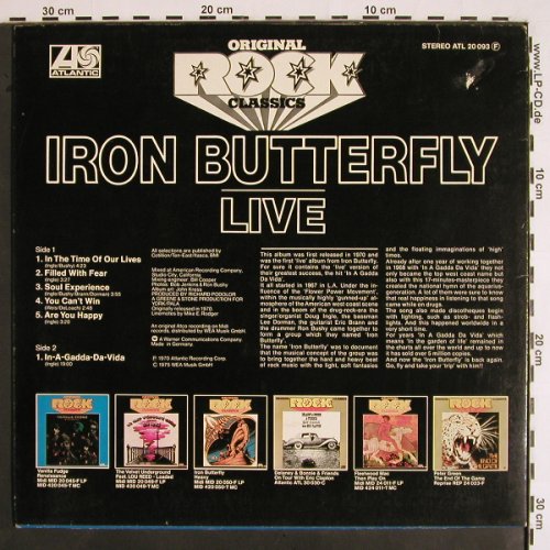 Iron Butterfly: Live-Orig.Rock Classics(70), Atlantic (ATL 20 093 F), D, m  /vg+, 1975 Typ: LP Best.-Nr.: V1953 Preis: 6,00 Euro