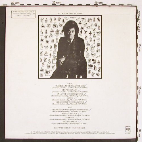 Joel,Billy: Now Playing, Demo/PromoStoc,woc, Columbia (AS 452), US, m /vg+, 1978 Typ: LP Best.-Nr.: V1999 Preis: 5,00 Euro