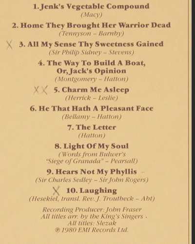 King's Singers: Victorian Collection, woc, Aves (INT 161.541), D, 1981 Typ: LP Best.-Nr.: V2114 Preis: 7,50 Euro
