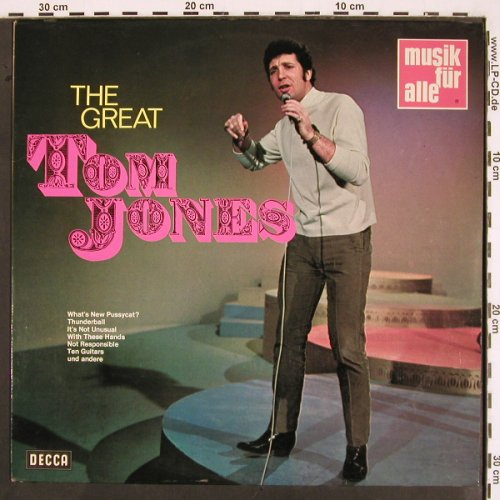 Jones,Tom: The Great (1969), Decca Musik für Alle (ND 263), D, Ri Typ: LP Best.-Nr.: V2167 Preis: 6,00 Euro