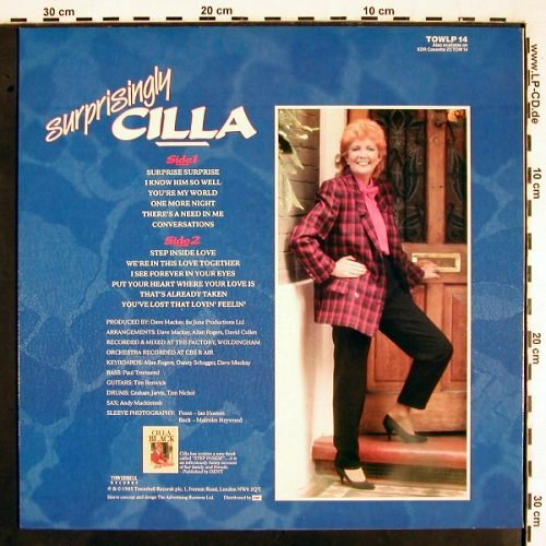 Cilla: Surprisigly, Towerbell Records (TOWLP 14), UK, 1985 Typ: LP Best.-Nr.: V2179 Preis: 4,00 Euro