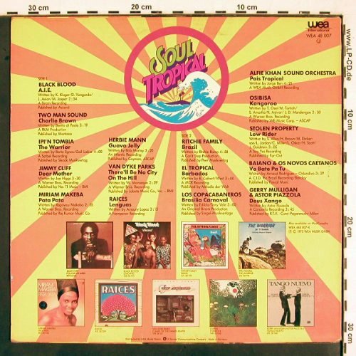 V.A.Soul Tropical: Black Blood... G.Mulligan&Piazzola, WEA (WEA 48 007), D, 1975 Typ: LP Best.-Nr.: V2184 Preis: 7,50 Euro