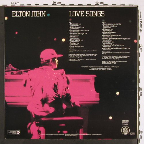 John,Elton: Love Songs, Rocket (6302 230), D Typ: LP Best.-Nr.: V2329 Preis: 6,00 Euro