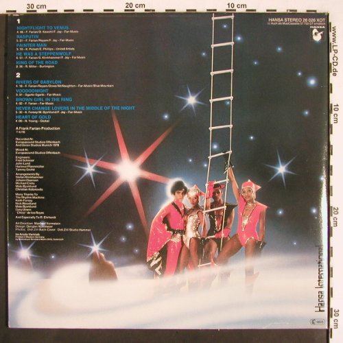 Boney M.: Nightflight To Venus,Foc, Postcards, Hansa (26 026 XOT), D, 1978 Typ: LP Best.-Nr.: V2342 Preis: 9,00 Euro