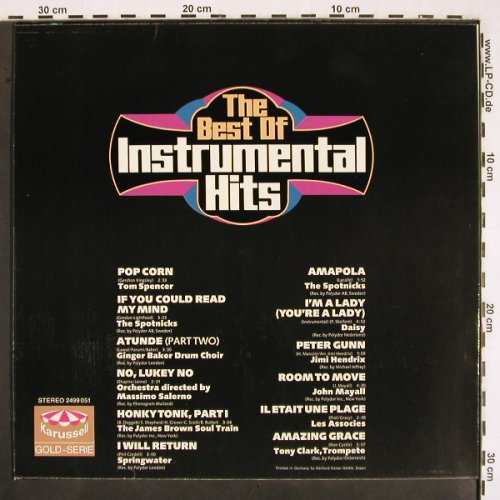 V.A.Instrumental Hits-The Best of: Tom Spencer...Tony Clark, Karussell (2499 051), D, Ri, 1972 Typ: LP Best.-Nr.: V2350 Preis: 6,00 Euro