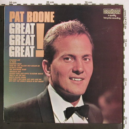 Boone,Pat: Great ! Geat ! Great, m-/vg+, Contour (2870 172), UK, Ri, 1972 Typ: LP Best.-Nr.: V2534 Preis: 5,00 Euro