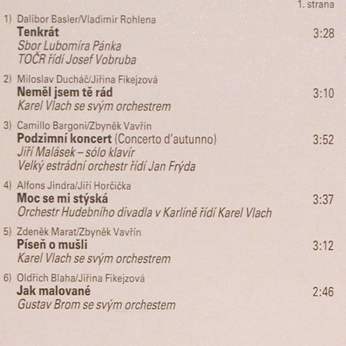 Vasicek,Jiri: Tenkrát... (1959-75), Supraphon (11 0428-1), CZ, Ri, 1989 Typ: LP Best.-Nr.: V3025 Preis: 6,00 Euro