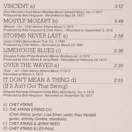 Atkins,Chet: A Man and his Guitar, Foc, m-/vg+, RCA (NL89160(2)), D, 1984 Typ: 2LP Best.-Nr.: V3495 Preis: 9,00 Euro