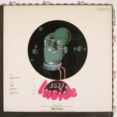Eloy: Inside,Foc, m-/vg+, Harvest(C 072-29 479 D), D, 1973 - LP - V3667 - 12,50 Euro