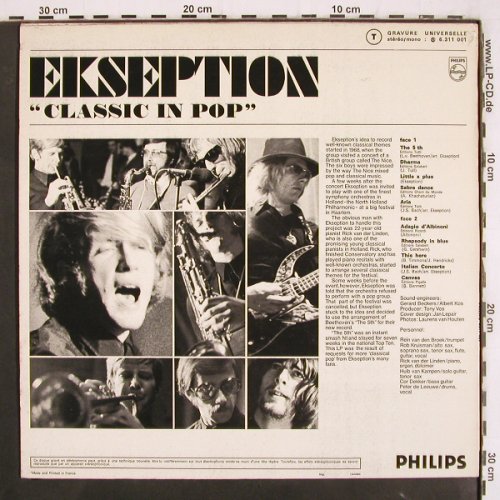 Ekseption: Classic in Pop, m /vg+, Philips(6.311 001), F, 1970 - LP - V3668 - 9,00 Euro