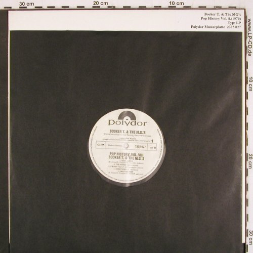 Booker T. & The MG's: Pop History Vol. 8, LP 3/4 of 2LP, Polydor Musterplatte (2335 027), D, NoCover, 1970 Typ: LP Best.-Nr.: V3699 Preis: 9,00 Euro