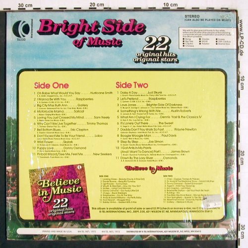 V.A.Bright Side of Music: 22 original Hits, orginal Stars, K-tel (TU230), US, 1973 Typ: LP Best.-Nr.: V3902 Preis: 7,50 Euro