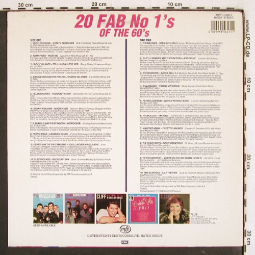 V.A.20 FAB No. 1's of the 60's: Eddie Cochran... Cilla Black, MFP (MFP 41 5657 1), UK, Ri, 1985 Typ: LP Best.-Nr.: V3915 Preis: 5,00 Euro