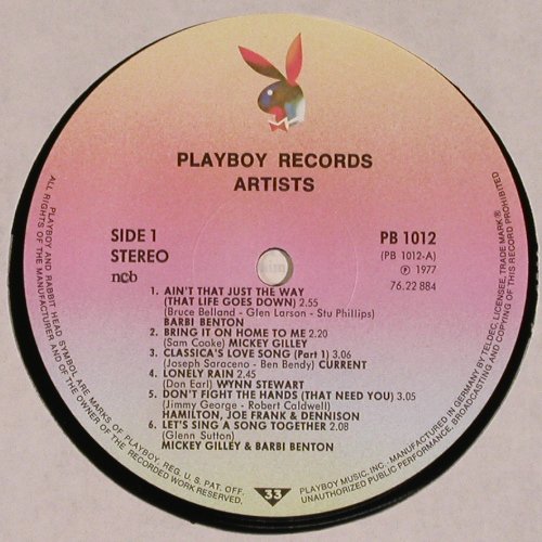 V.A.Playboy Records Artist: Barbi Benton, Mickey Gilley..., Playboy/Teldec(PB 1012), D, 1977 - LP - V4282 - 7,50 Euro